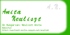 anita neuliszt business card